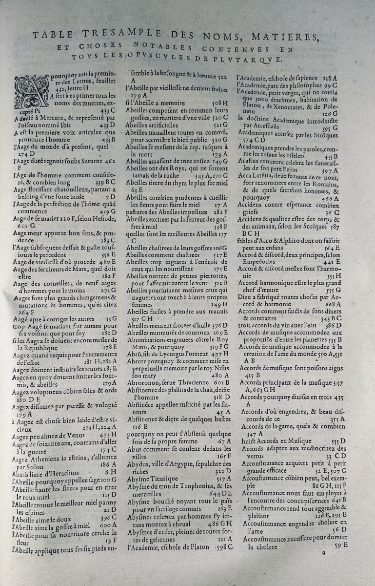 Plutarch - The Moral And Mixed Works Of Plutarch. Published By Barthélémy Macé, 1587.-photo-4