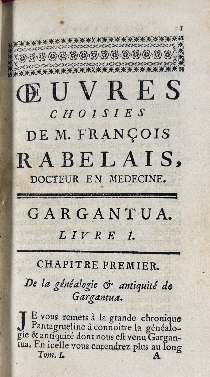 RABELAIS (François) - Oeuvres choisies de M. François Rabelais. Genève, Barillot & Fils, 1752.-photo-4