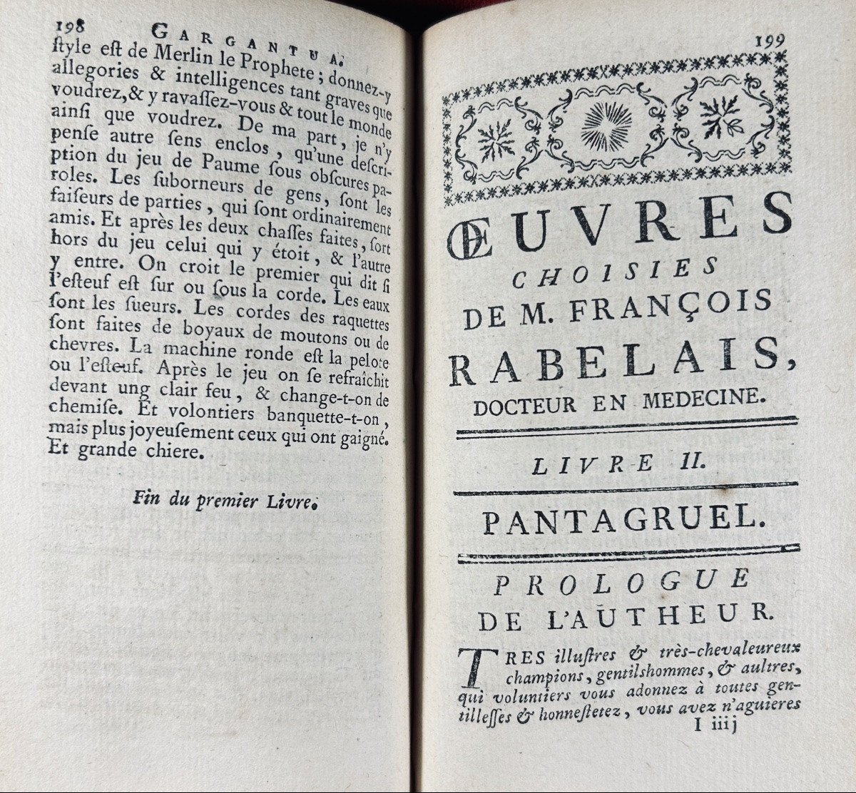 RABELAIS (François) - Oeuvres choisies de M. François Rabelais. Genève, Barillot & Fils, 1752.-photo-1