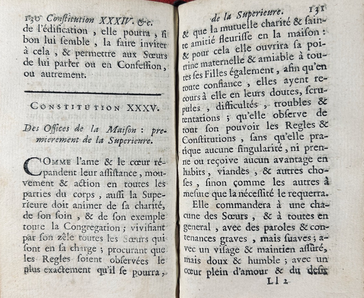 [RELIGION] - Vive Jésus et Marie. Règles de Saint Augustin. Caen, 1737, reliure de l'époque.-photo-2