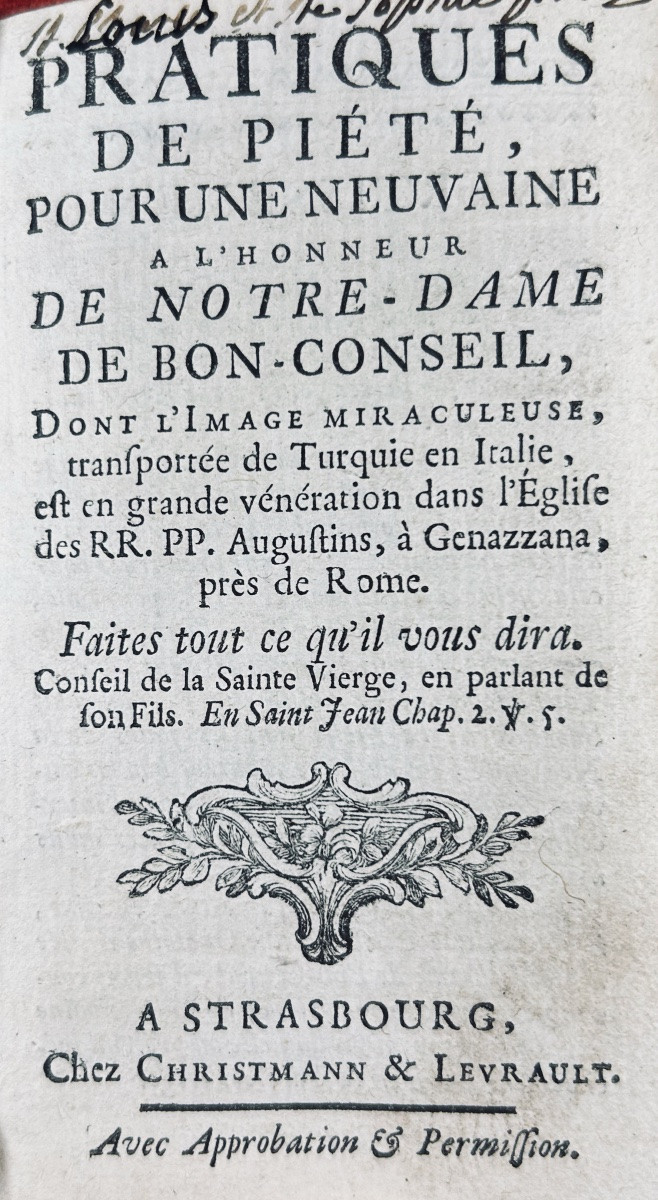 [religion] Practices Of Piety, For A Novena In Honor Of Our Lady Of Good Counsel. 1743-photo-2