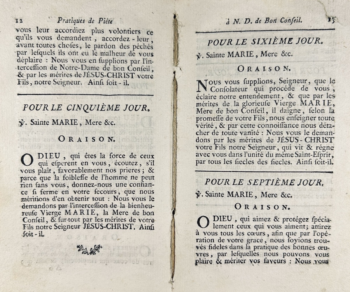 [RELIGION] - Pratiques de piété, en l'honneur de Notre-Dame de bon conseil. Strasbourg, 1779.-photo-3