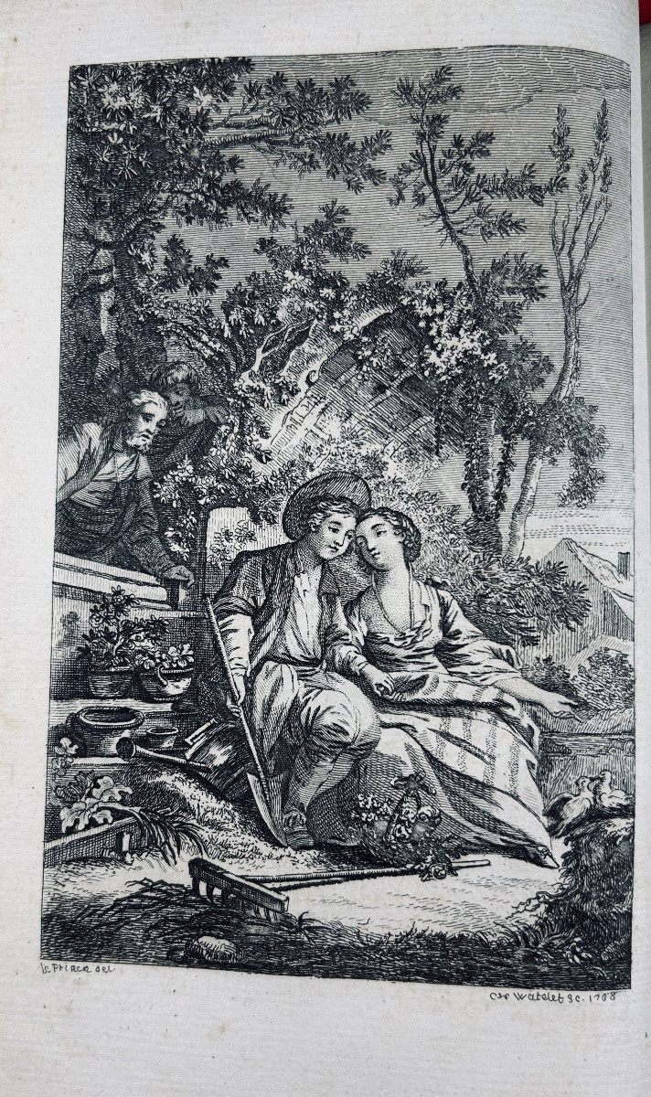 Saint-lambert - The Seasons, Poem. Amsterdam, 1769, Contemporary Marbled Full Calf Binding.-photo-1