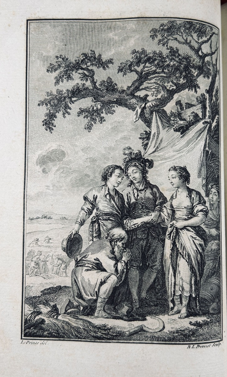 Saint-lambert - The Seasons, Poem. Amsterdam, 1769, Contemporary Marbled Full Calf Binding.-photo-3