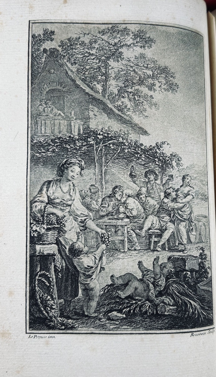 Saint-lambert - The Seasons, Poem. Amsterdam, 1769, Contemporary Marbled Full Calf Binding.-photo-4