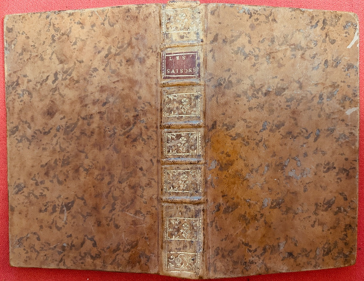 Saint-lambert - The Seasons, Poem. Amsterdam, 1769, Contemporary Marbled Full Calf Binding.-photo-8