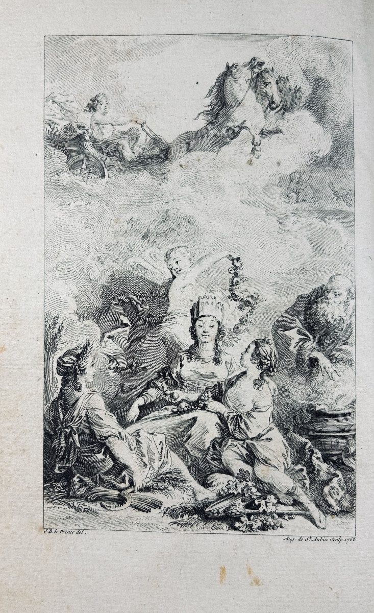 Saint-lambert - The Seasons, Poem. Amsterdam, 1769, Contemporary Marbled Full Calf Binding.