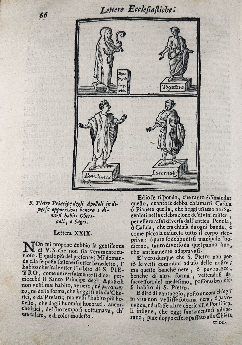 Sarnelli - Lettere Ecclesiastiche Di Monsignor Pompeo Sarnelli. Venice, 1740, Vellum Binding.-photo-2
