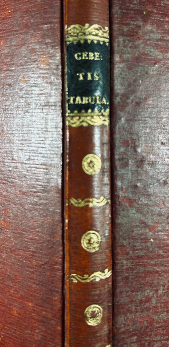 SCHWEIGHAEUSER - Cebetis tabula sive vitae humanae pictura graece. 1806, cartonnage d'époque.-photo-8