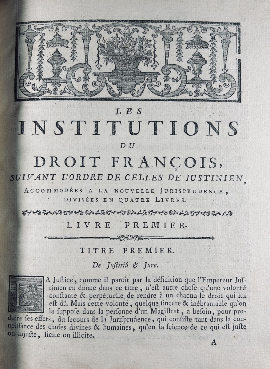 Serres (c.) - The Institutions Of French Law Following The Order Of Those Of Justinian. 1771.-photo-4