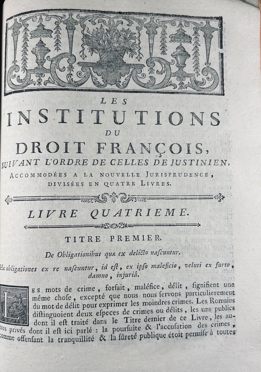 Serres (c.) - The Institutions Of French Law Following The Order Of Those Of Justinian. 1771.-photo-3