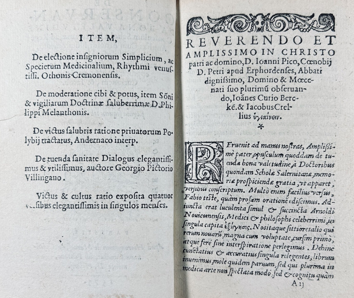Villeneuve - Curion - Crell - Pictorius - De Conservanda Bona Valetudine. Paris, 1575.-photo-2