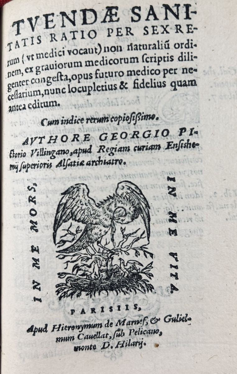 Villeneuve - Curion - Crell - Pictorius - De Conservanda Bona Valetudine. Paris, 1575.-photo-5