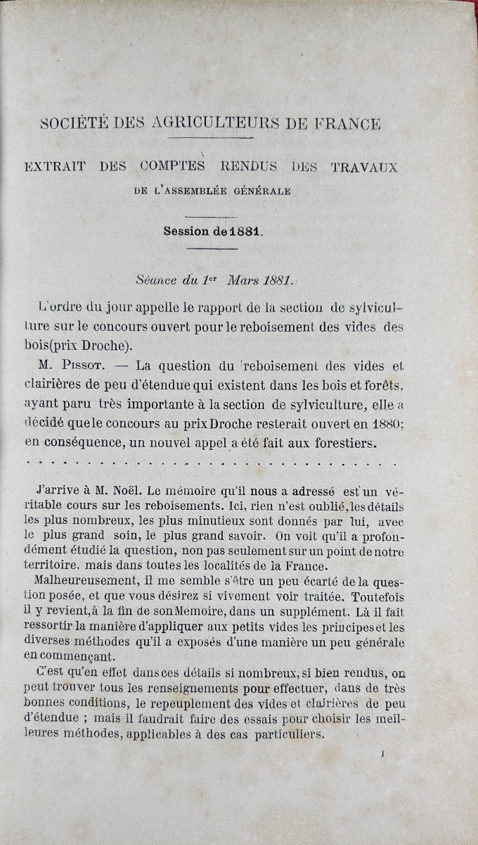 [agriculture] - Christmas - Essay On Artificial Repopulation. 1882, Period Binding.-photo-3