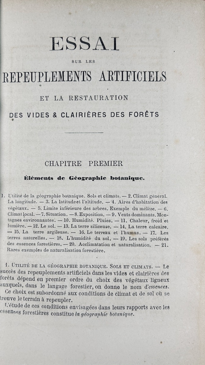 [agriculture] - Christmas - Essay On Artificial Repopulation. 1882, Period Binding.-photo-1