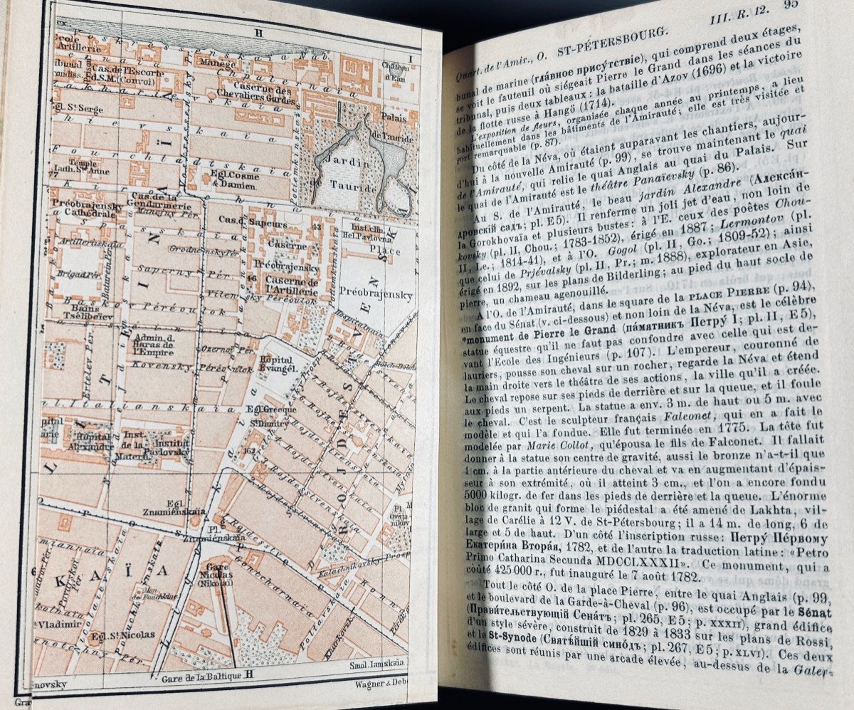 Baedeker (karl) - Russia. Traveler's Handbook. Baedeker & Ollendorff, 1897, Red Cardboard Binding.-photo-2