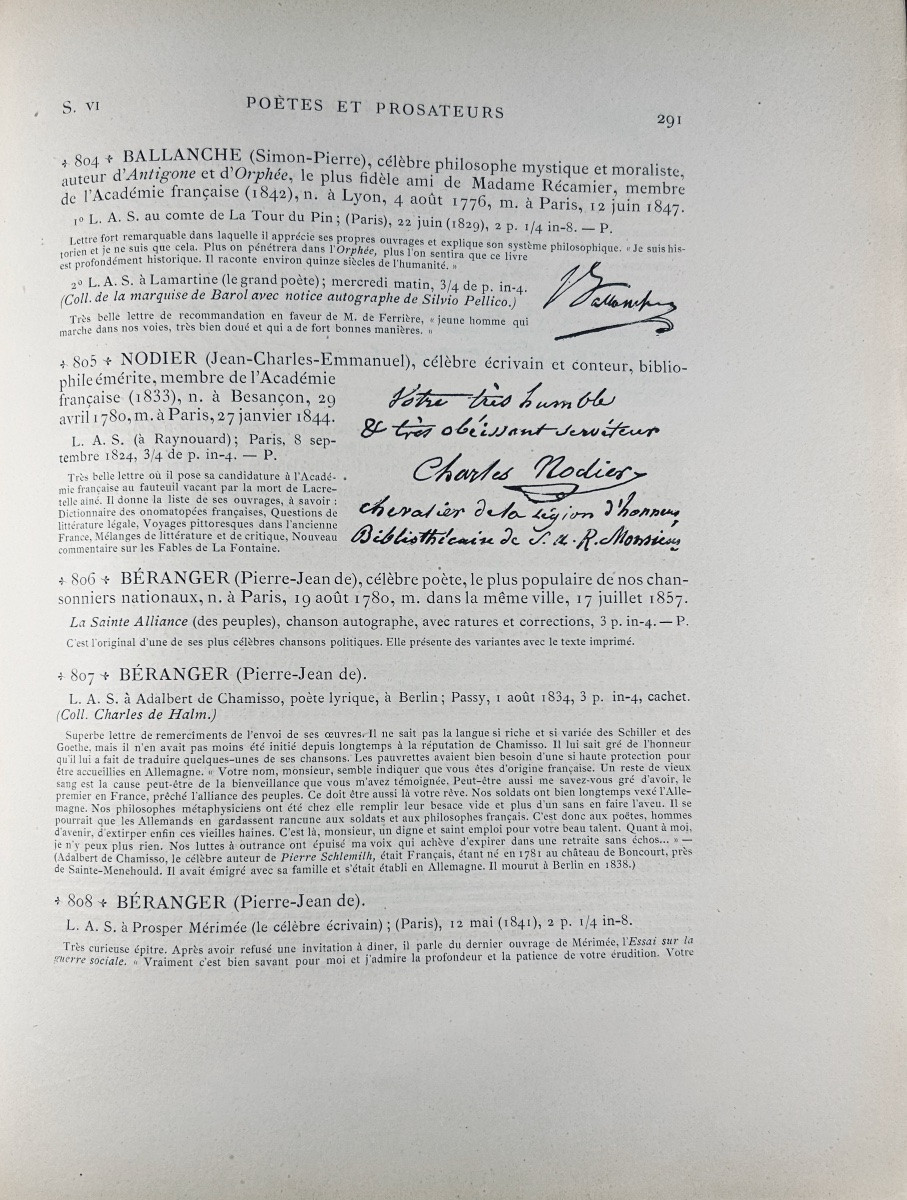 [bibliography] - Charavay - Autograph Letters Comprising The Collection Of Alfred Bovet. 1885-photo-2