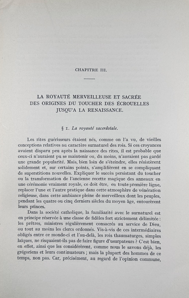 BLOCH (Marc) - Les rois thaumaturges. Strasbourg, Librairie Istra, 1924, broché à faire relier.-photo-3