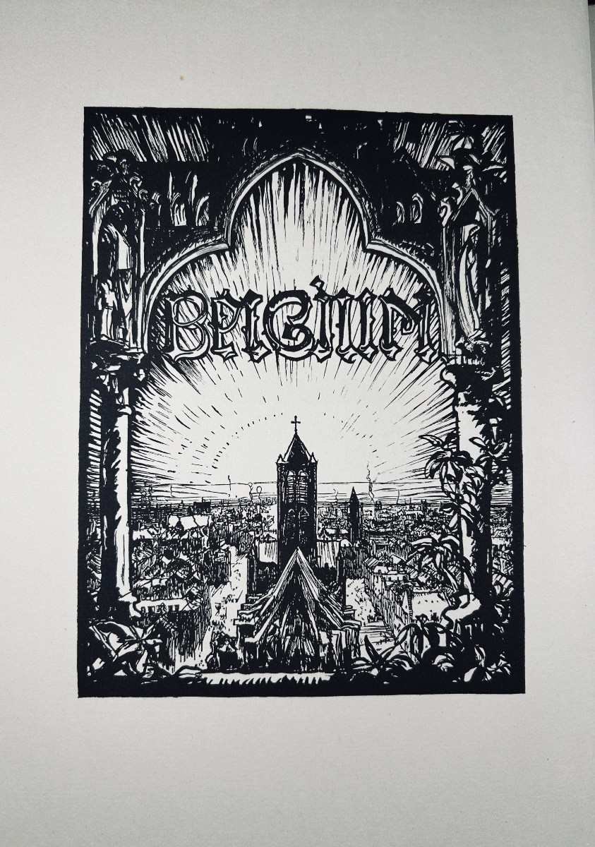 BRANGWYN - Belgium. Trench, Trübner & Co, Broadway House, Carter 1916, reliure avec jaquette.-photo-2