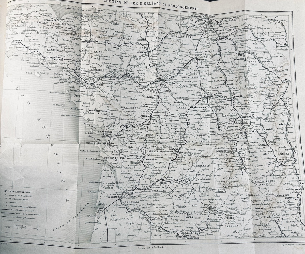 CESENA - Nouveau guide général du voyageur en France. Garnier, 1863, cartonnage rouge d'éditeur-photo-5