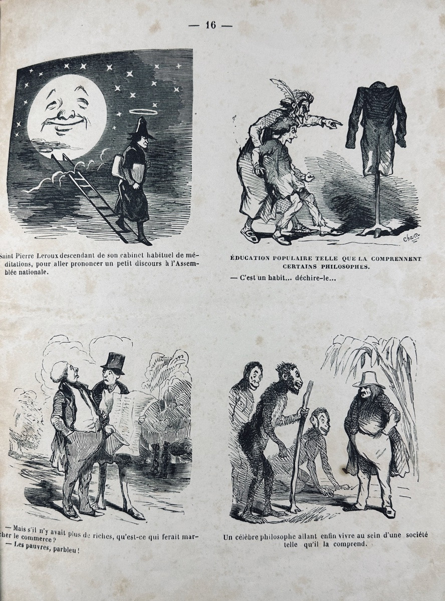 CHAM - Proudhoniana ou les socialistes modernes commentés et illustrés. Charivari, 1848, broché-photo-2