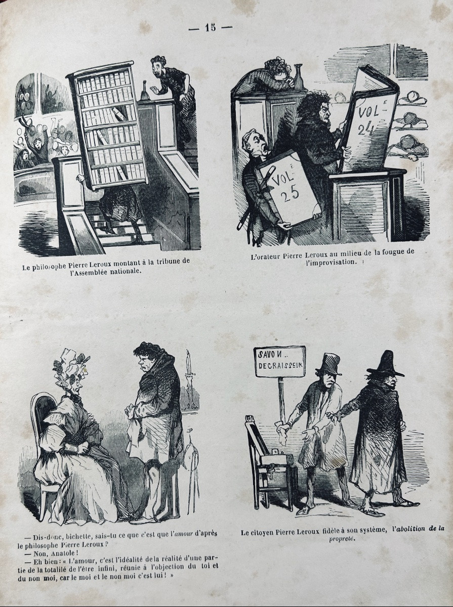 CHAM - Proudhoniana ou les socialistes modernes commentés et illustrés. Charivari, 1848, broché-photo-3
