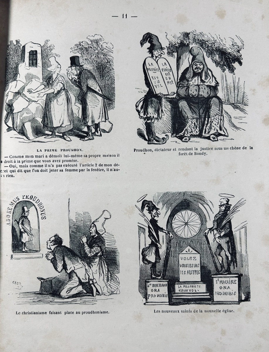 CHAM - Proudhoniana ou les socialistes modernes commentés et illustrés. Charivari, 1848, broché-photo-1