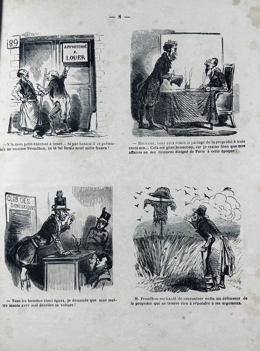 CHAM - Proudhoniana ou les socialistes modernes commentés et illustrés. Charivari, 1848, broché-photo-2