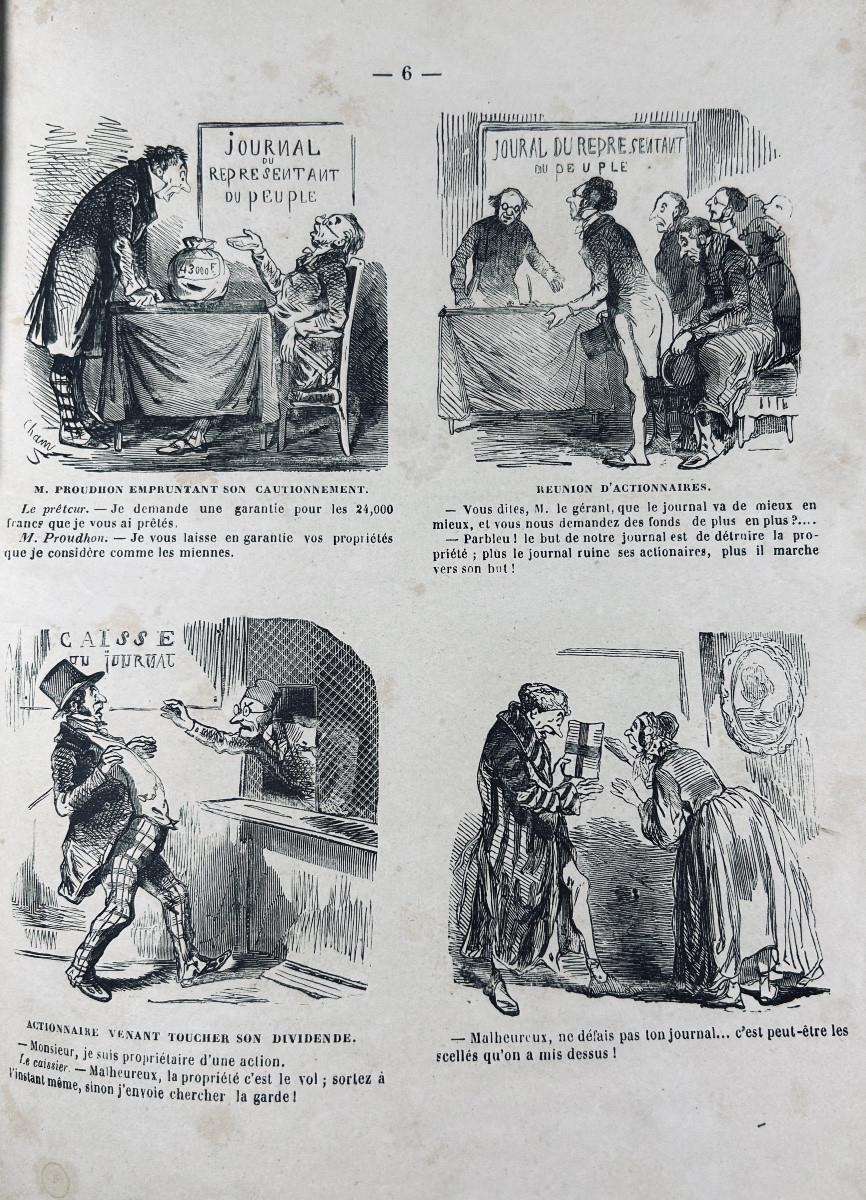 CHAM - Proudhoniana ou les socialistes modernes commentés et illustrés. Charivari, 1848, broché-photo-3