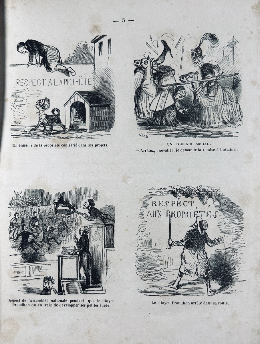 CHAM - Proudhoniana ou les socialistes modernes commentés et illustrés. Charivari, 1848, broché-photo-4