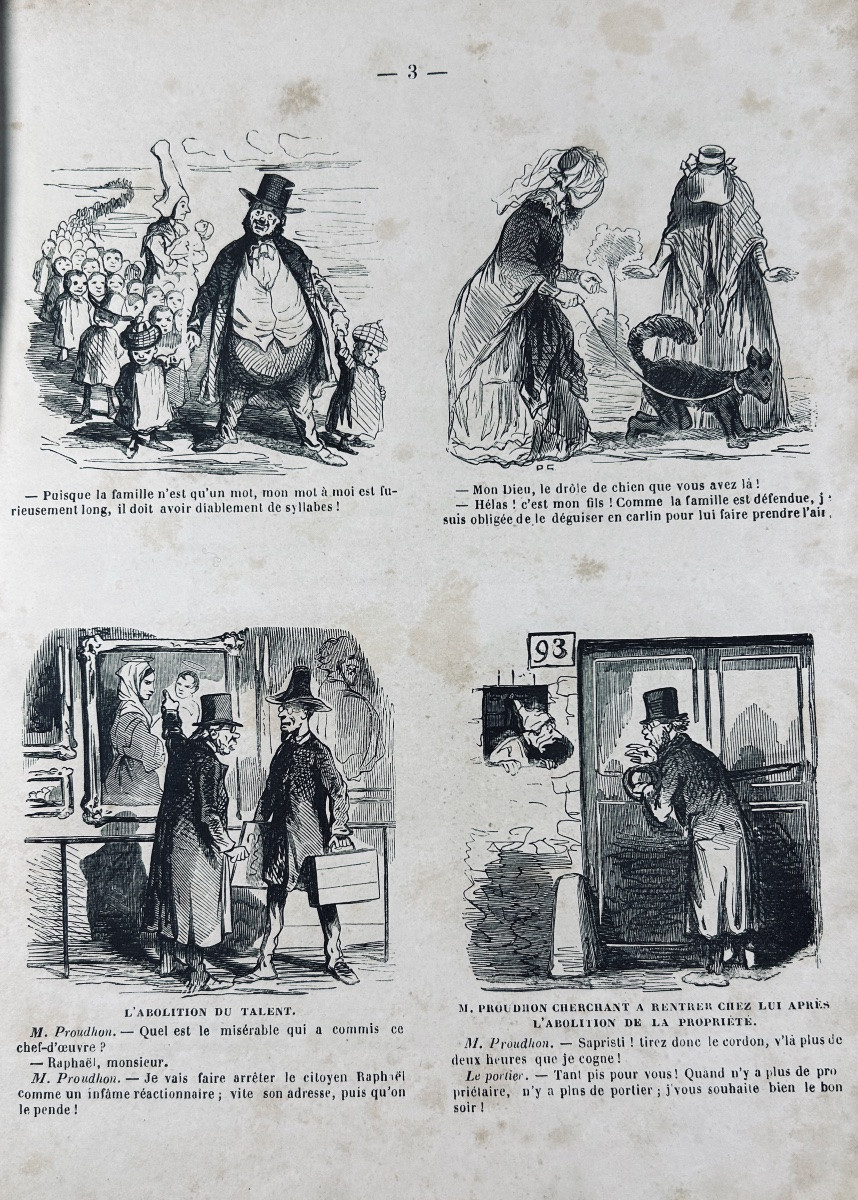 CHAM - Proudhoniana ou les socialistes modernes commentés et illustrés. Charivari, 1848, broché-photo-5