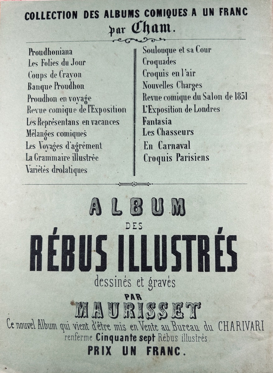 CHAM - Croquis parisiens. Au bureau du Charivari, vers 1850, broché d'époque.-photo-8