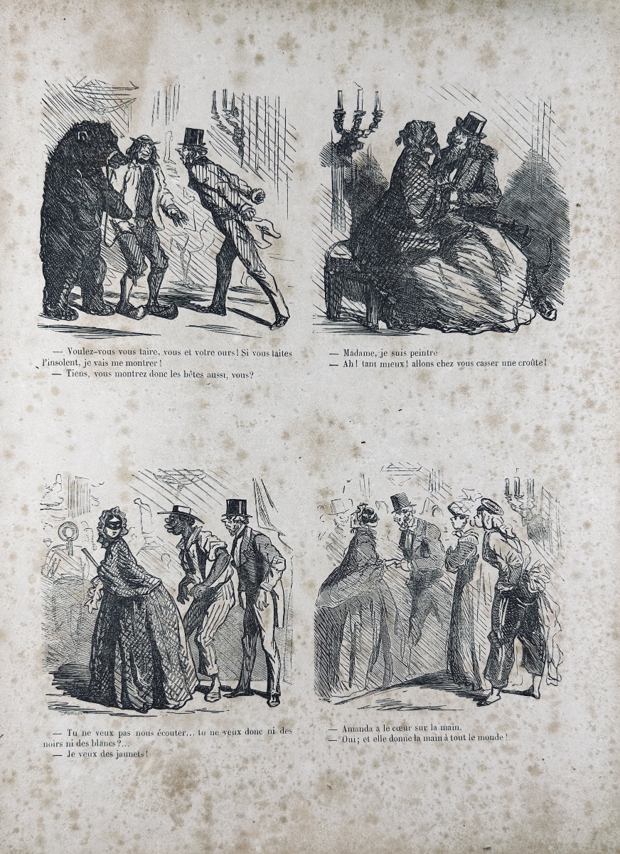 CHAM - Au bal de l'opéra. Paris, Martinet, De Vresse, vers 1850, broché de l'époque.-photo-2