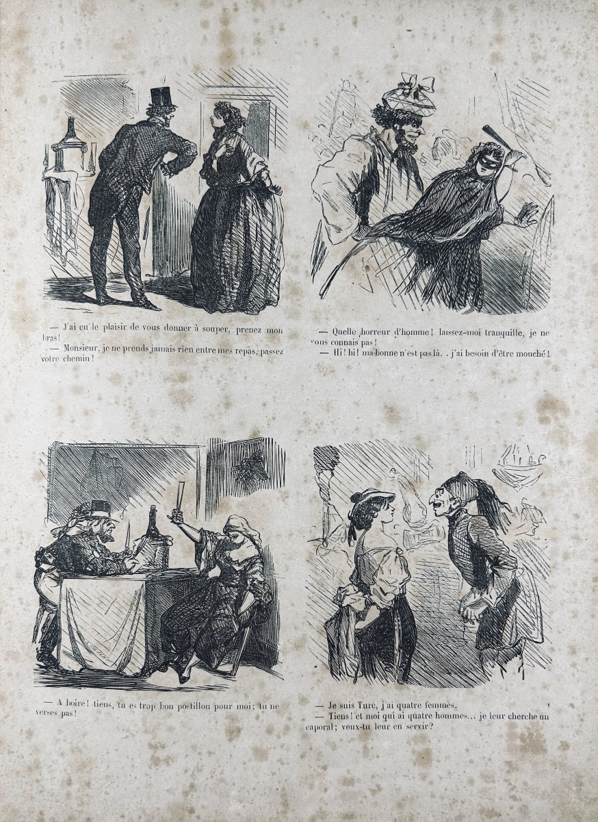 CHAM - Au bal de l'opéra. Paris, Martinet, De Vresse, vers 1850, broché de l'époque.-photo-3