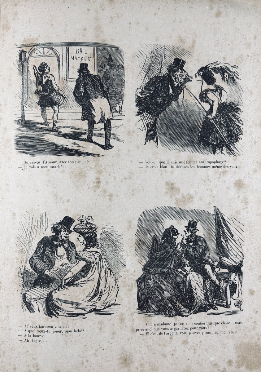 CHAM - Au bal de l'opéra. Paris, Martinet, De Vresse, vers 1850, broché de l'époque.-photo-4