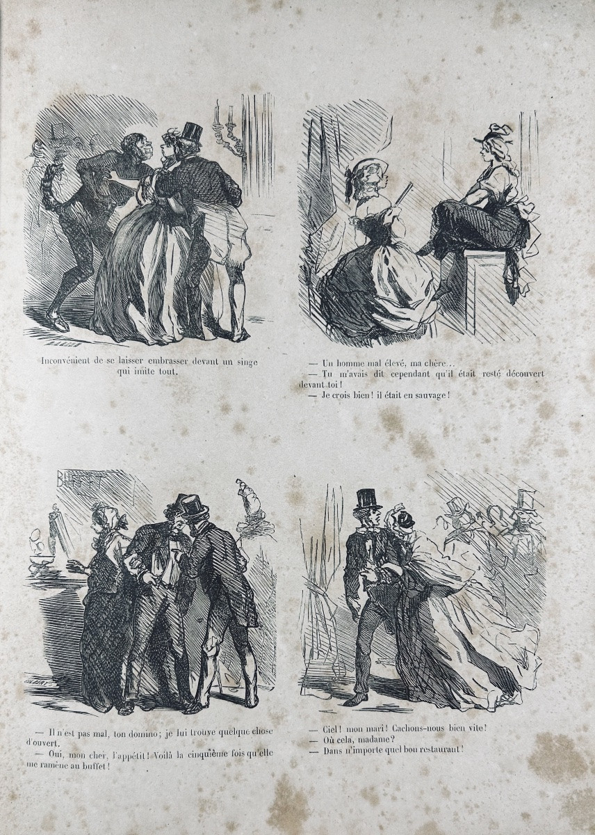 CHAM - Au bal de l'opéra. Paris, Martinet, De Vresse, vers 1850, broché de l'époque.-photo-5