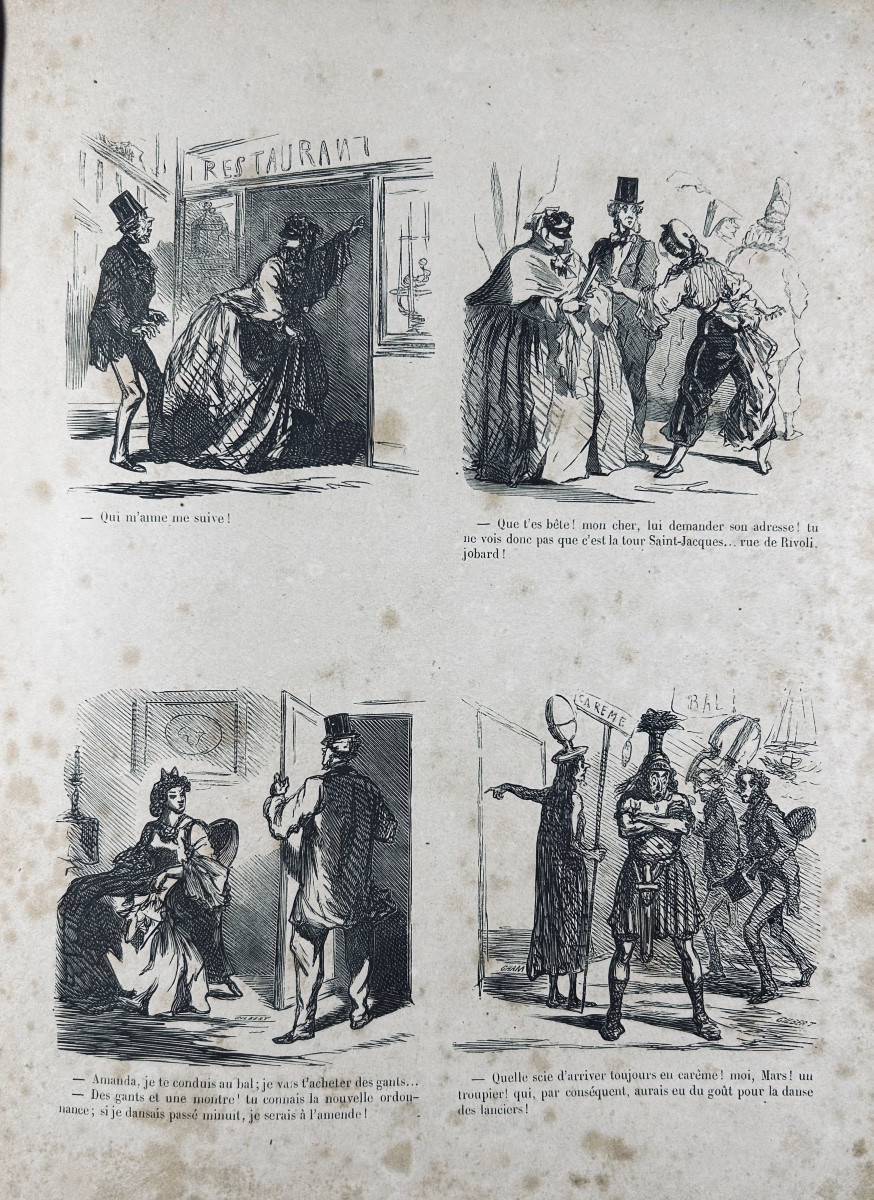 CHAM - Au bal de l'opéra. Paris, Martinet, De Vresse, vers 1850, broché de l'époque.-photo-6
