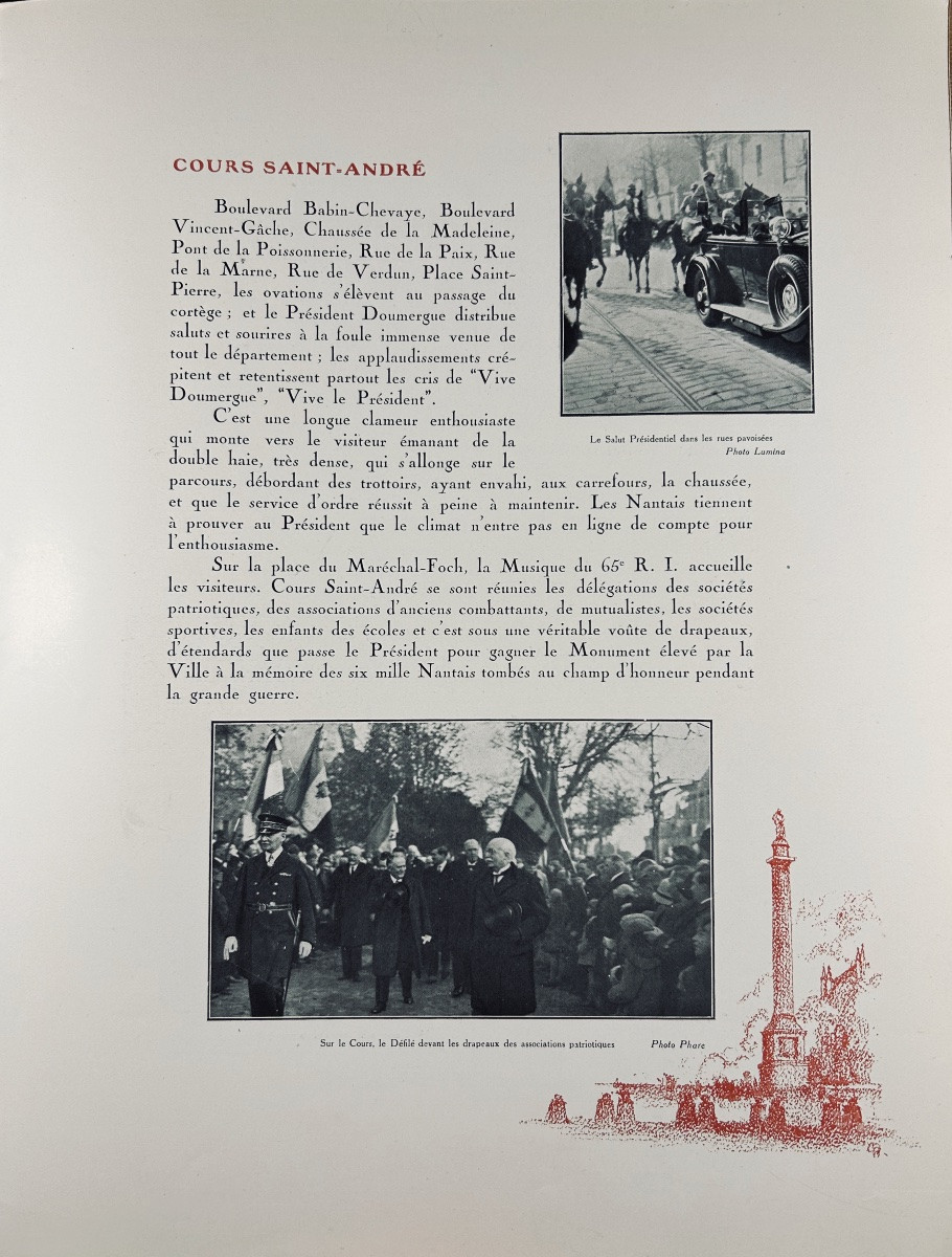 The Presidential Trip To Nantes And Saint-nazaire 3-4-5 April 1930. Chantreau, 1930, Paperback.-photo-3
