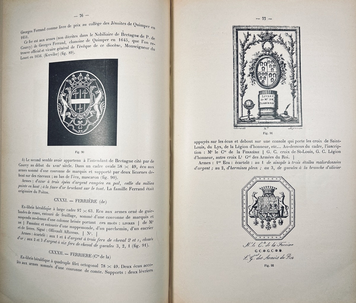 VIALET (G.) - Bibliothèques et bibliophiles bretons anciens. 1929, reliure demi-toile rouge.-photo-6