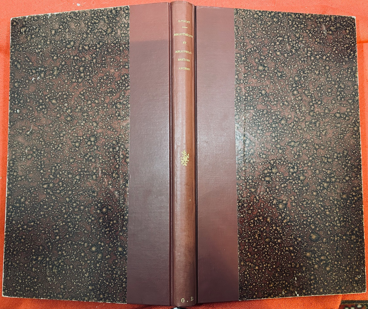 VIALET (G.) - Bibliothèques et bibliophiles bretons anciens. 1929, reliure demi-toile rouge.-photo-8