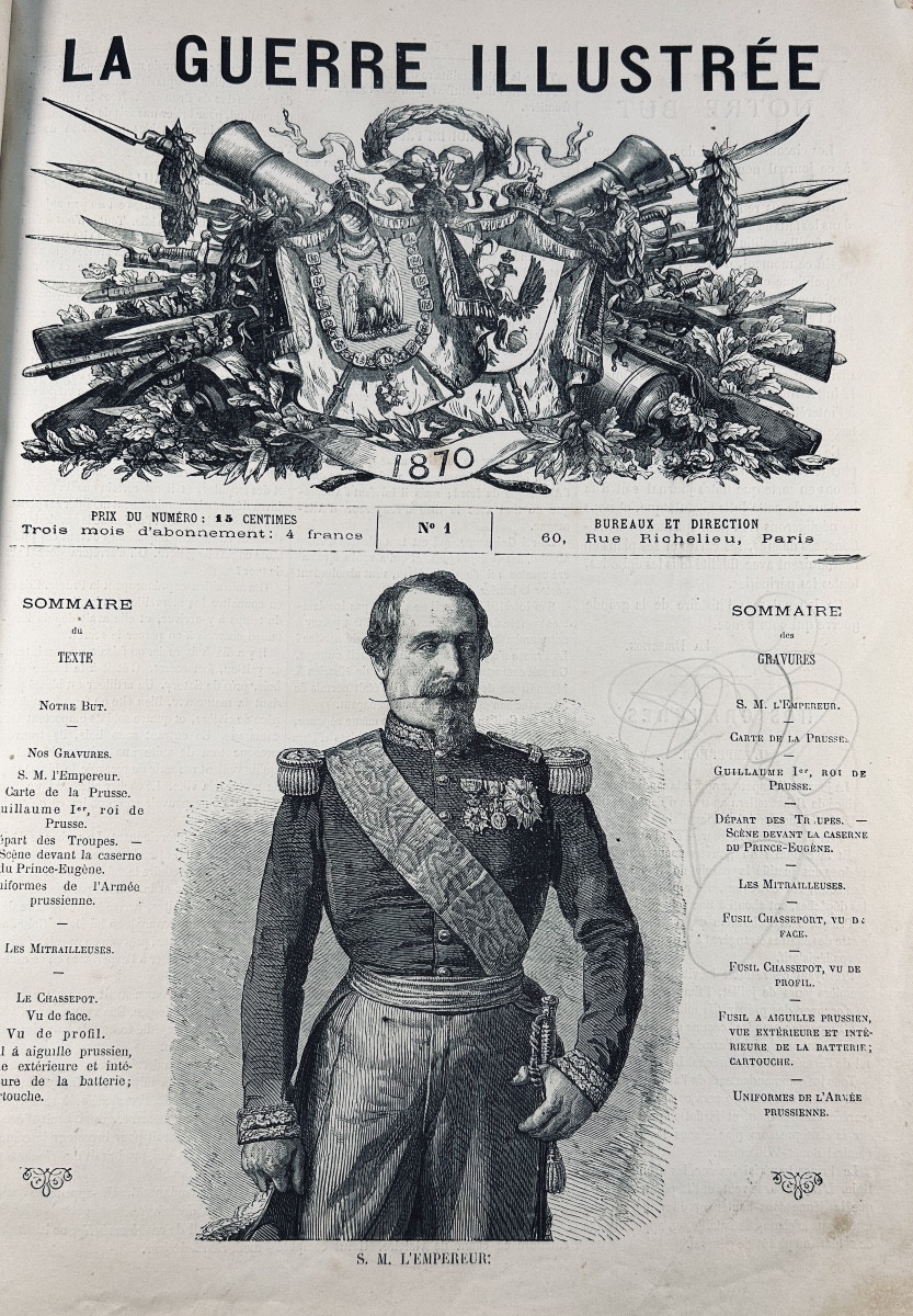 [GUERRE 1870-71] - La guerre illustrée et le siège de Paris. Auguste Marc, 1871, relié d'époque