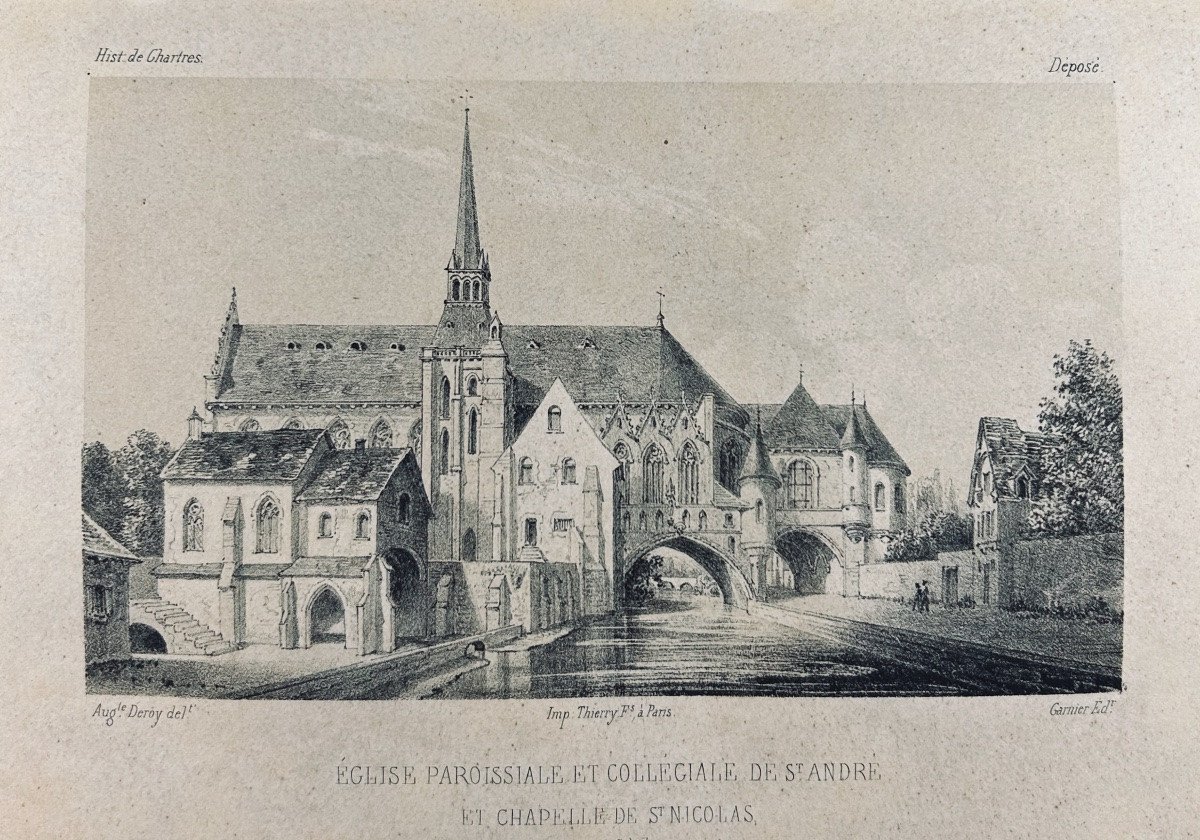 LÉPINOIS (E. de) - Histoire de Chartres. Chartres, Garnier, 1854. Reliure demi-chagrin brun.-photo-1