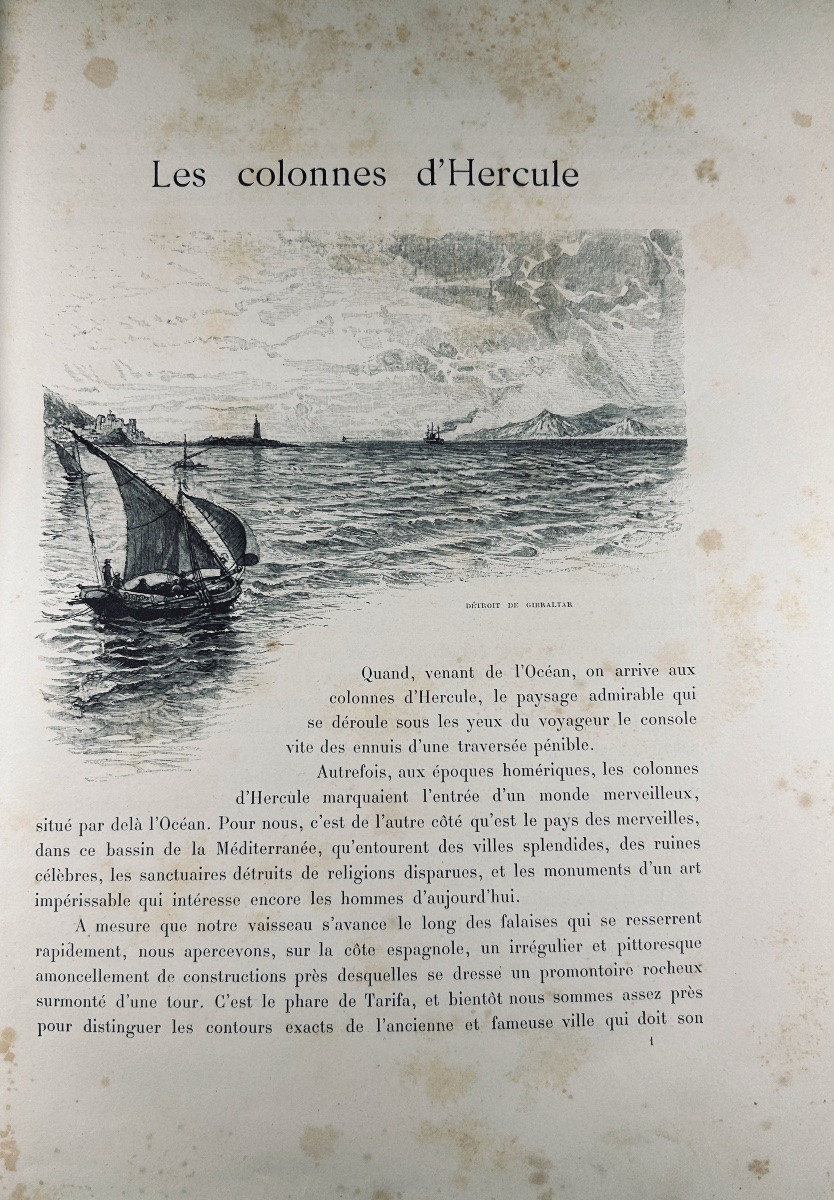 LOUBEAU (Pierre) - La Méditerranée pittoresque. Armand Colin, 1894, cartonnage bleu d'éditeur.-photo-3