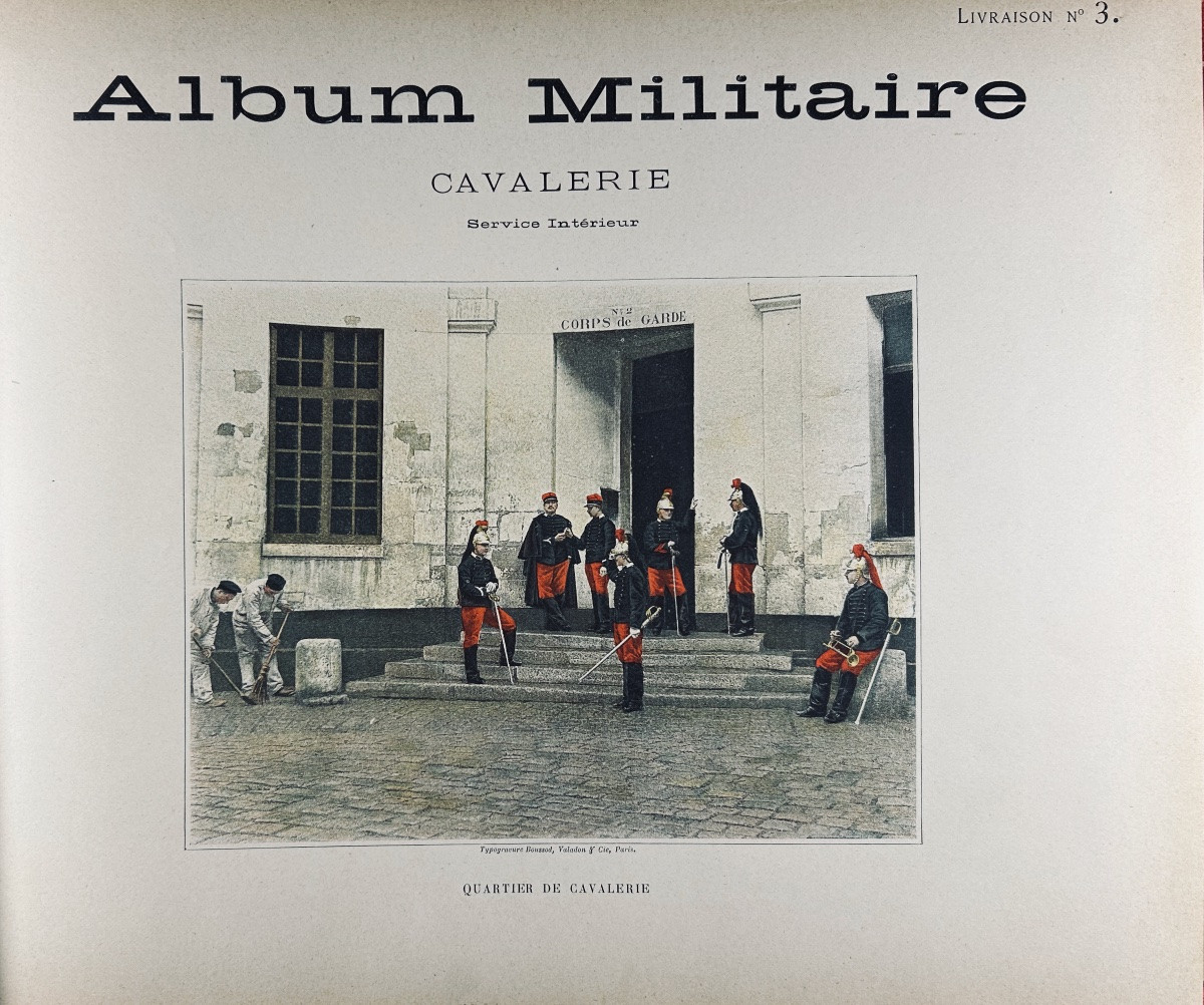 Military Album. 15 Installments. Boussot, Valadon Around 1900; Oblong Folio, Period Binding.-photo-3