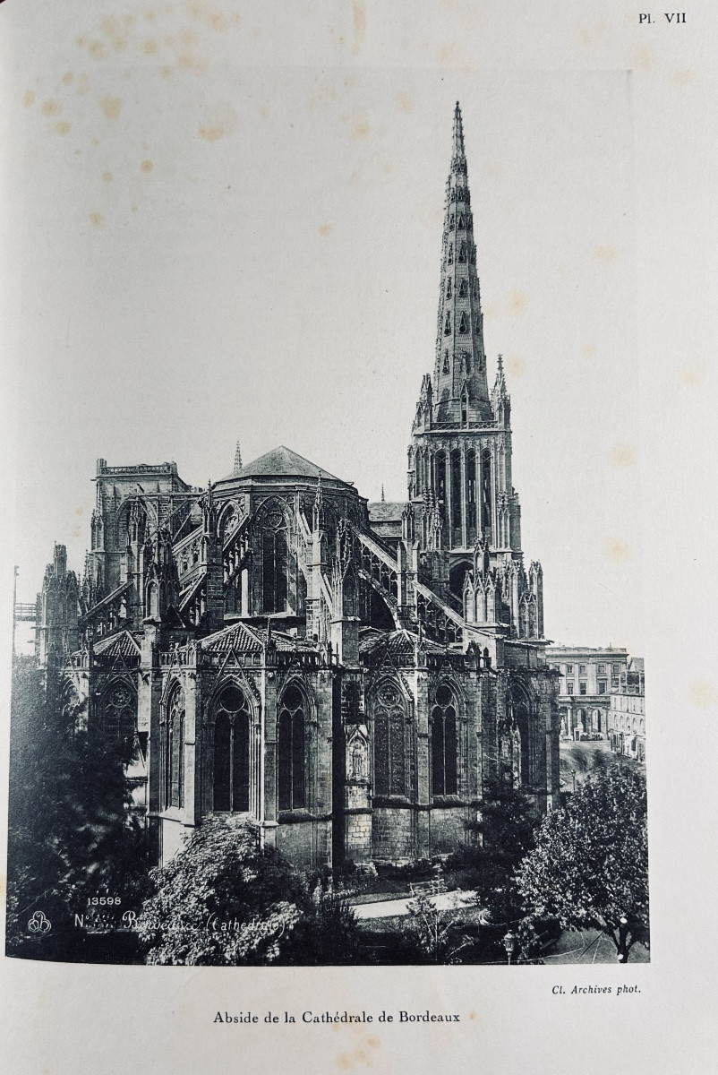 REY (Raymond) - L'art gothique du Midi de la France. Laurens, 1934, reliure demi-veau beige.-photo-4