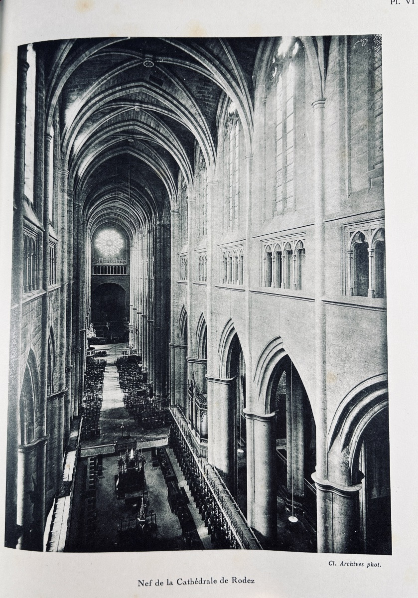 REY (Raymond) - L'art gothique du Midi de la France. Laurens, 1934, reliure demi-veau beige.-photo-2