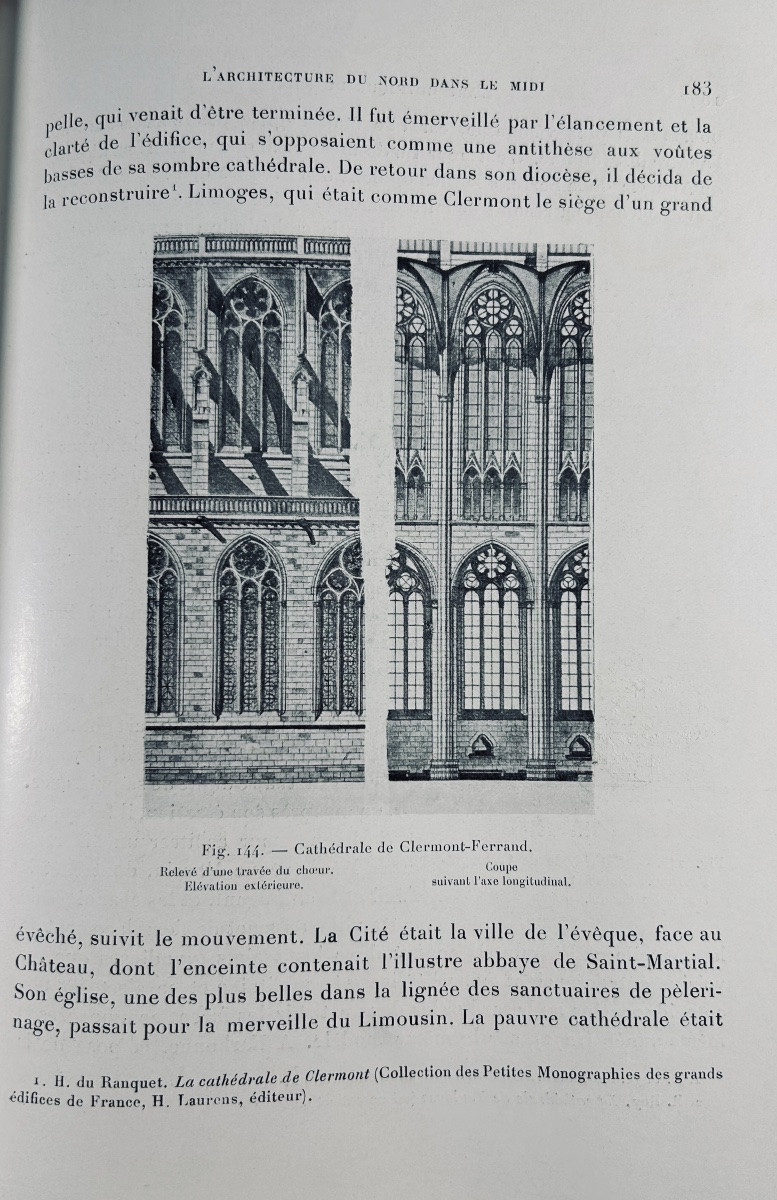 REY (Raymond) - L'art gothique du Midi de la France. Laurens, 1934, reliure demi-veau beige.-photo-7