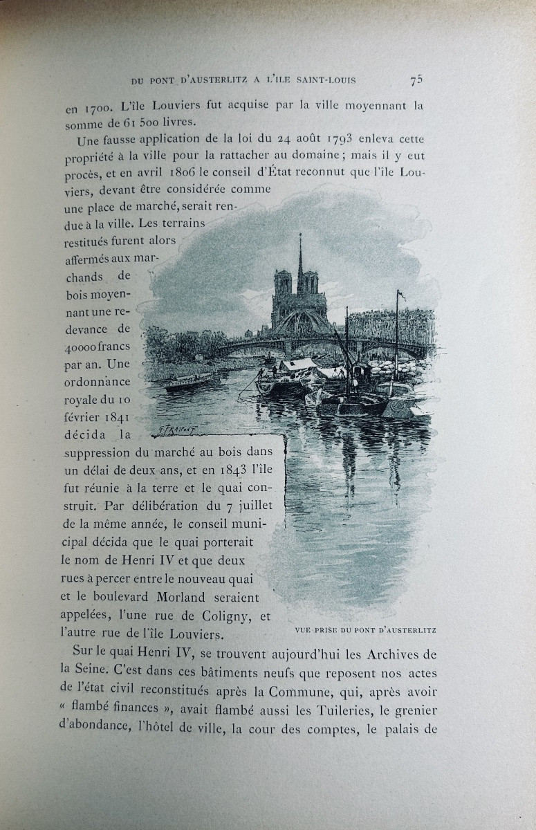 SAINT-JUIRS - La Seine à travers Paris. Launette & Cie, 1890, très belle reliure mosaïquée.-photo-4