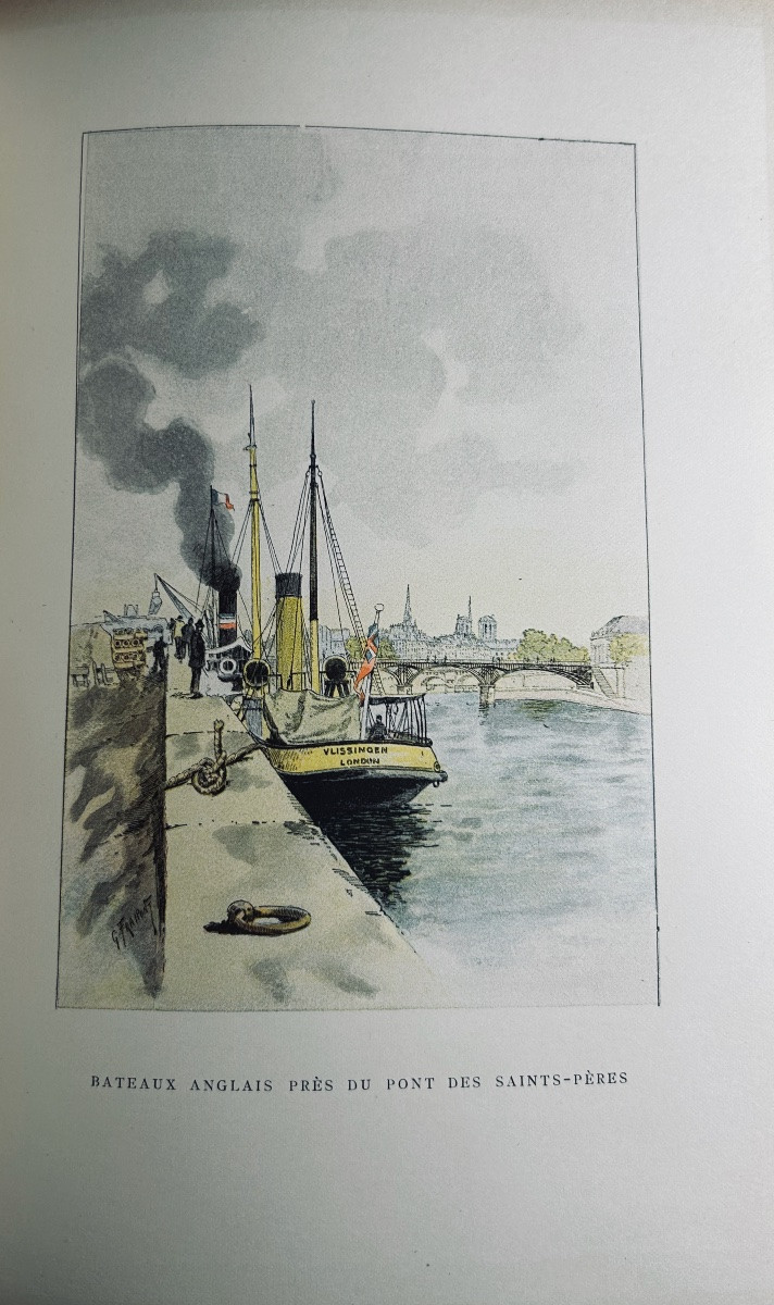SAINT-JUIRS - La Seine à travers Paris. Launette & Cie, 1890, très belle reliure mosaïquée.-photo-5