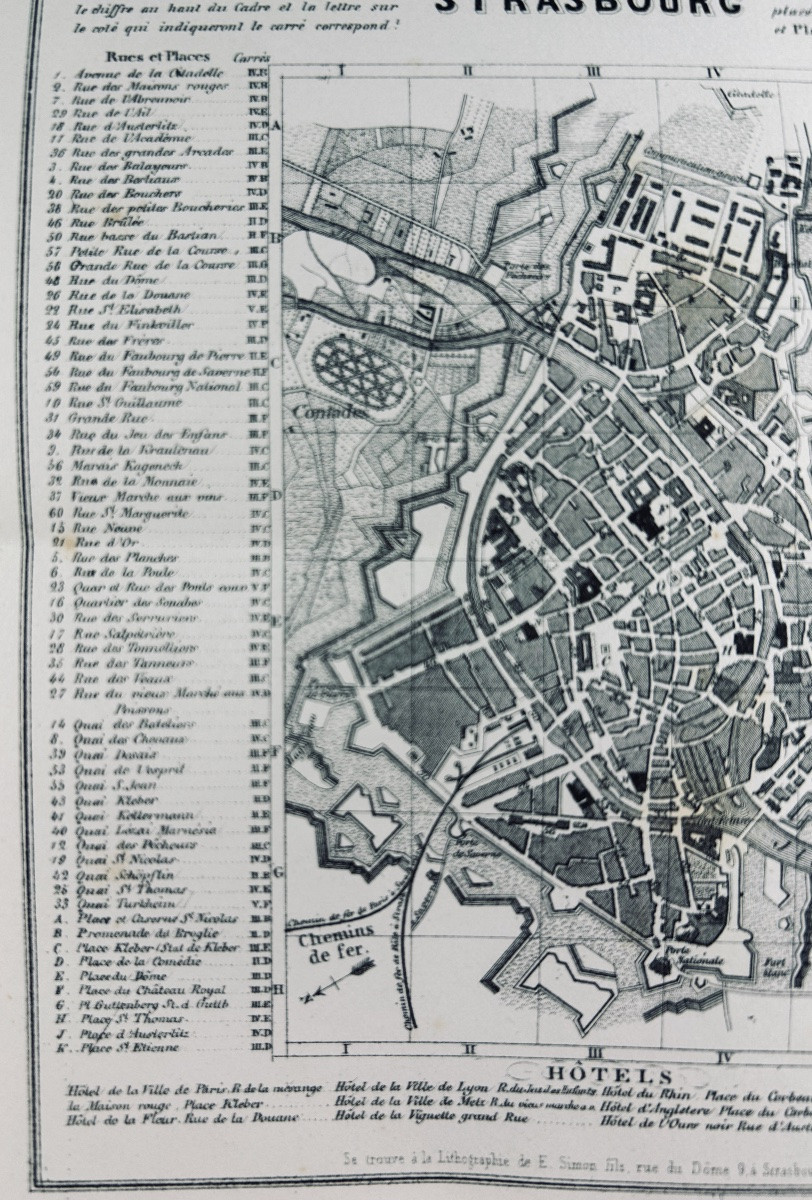 Principal Monuments Of Strasbourg. E. Simon, N.d. (circa 1840). Paperback. 6 Engravings And A Map.-photo-8